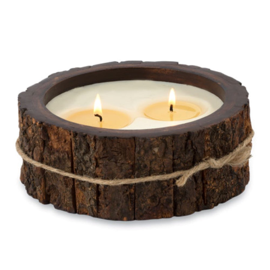 Rustic Tree Bark Pot Candle