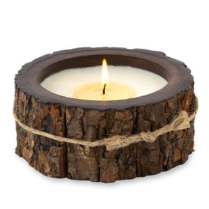Rustic Tree Bark Pot Candle